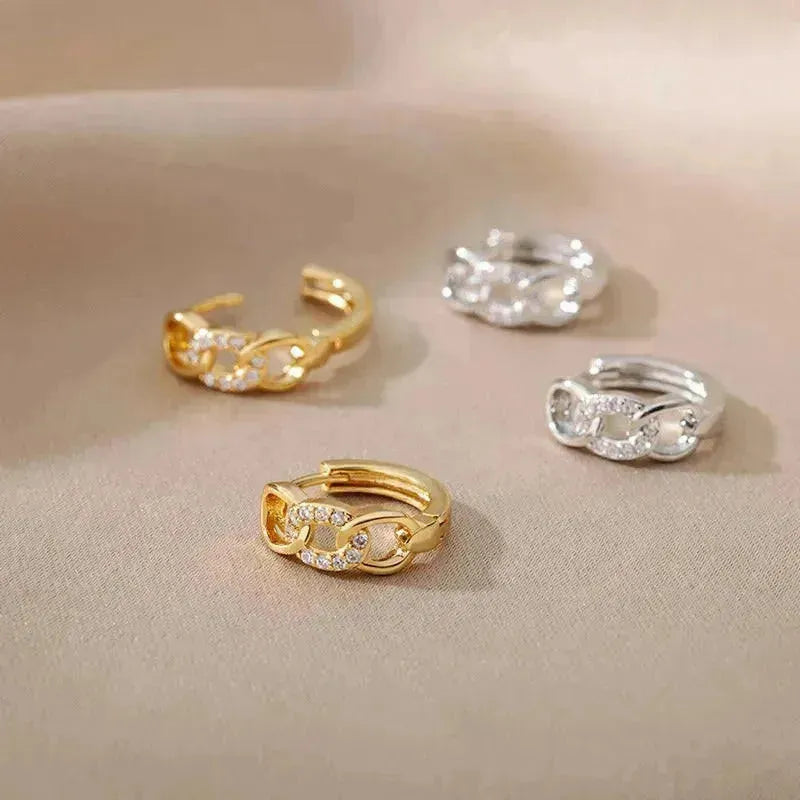 Sparkling Zircon Star Hoop Earrings - Begum