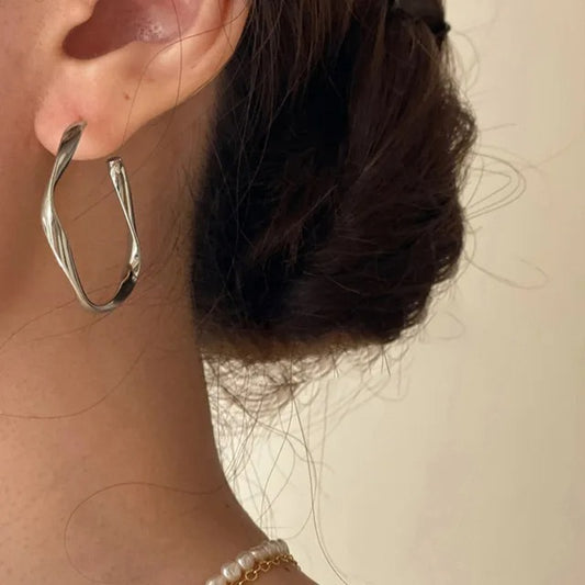 Twisted Square Hoop Earrings