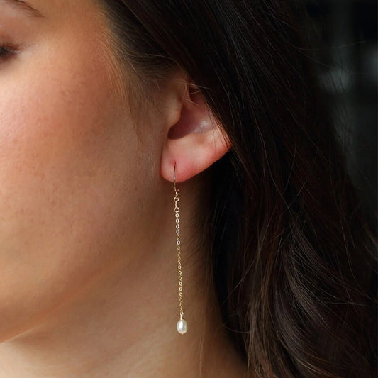 Delicate Pearl Drop Earrings