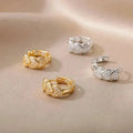 Sparkling Zircon Star Hoop Earrings - Begum