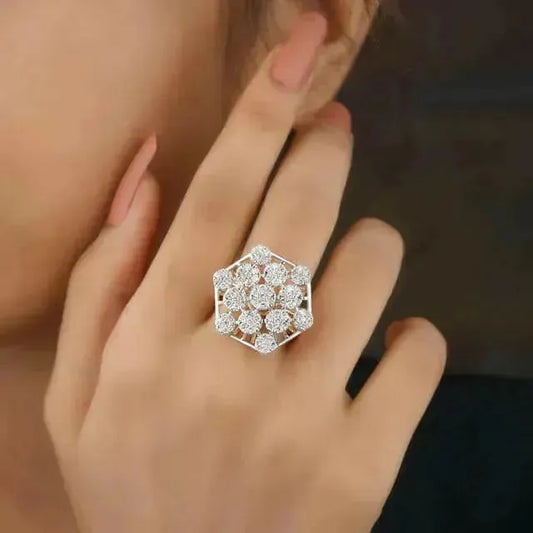Silver Diamond Ring - Begum